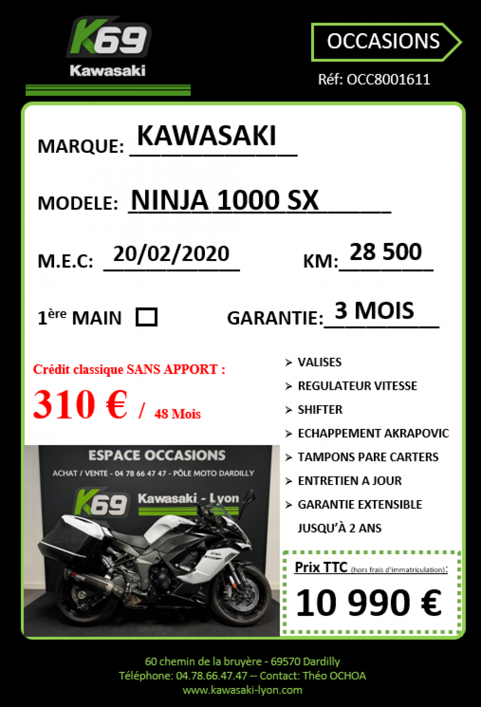 KAWASAKI NINJA 1000 SX 4