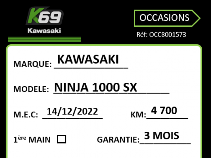 KAWASAKI NINJA 1000 SX 4